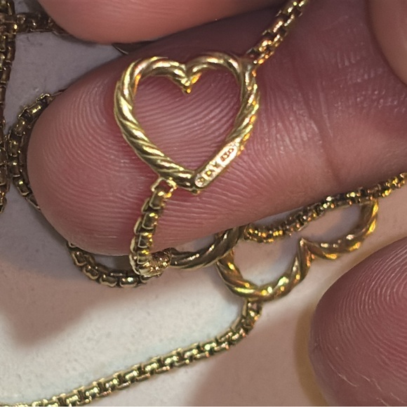 David Yurman 18k Gold Heart Station Necklace ( my price is FIRM ) - Picture 10 of 14